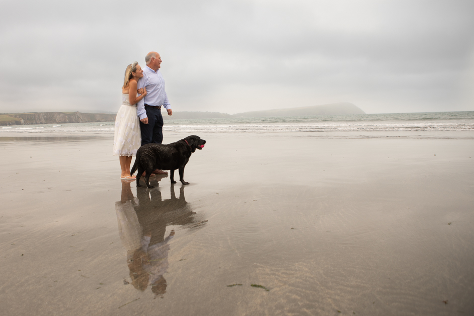 elopement wedding, newport sands, pembrokeshire, wedding day with dog, 